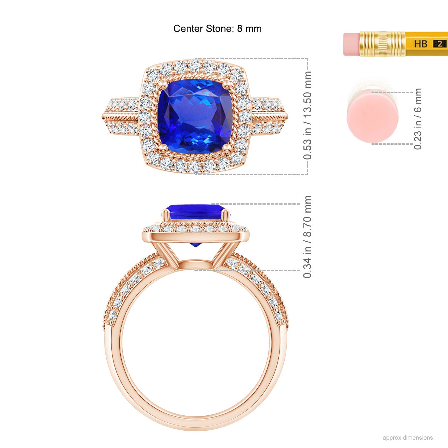 AAA - Tanzanite / 2.82 CT / 14 KT Rose Gold