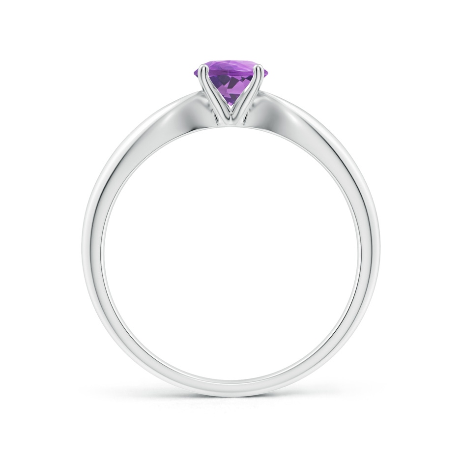 5mm A Solitaire Round Amethyst Tapered Shank Ring in P950 Platinum side-1