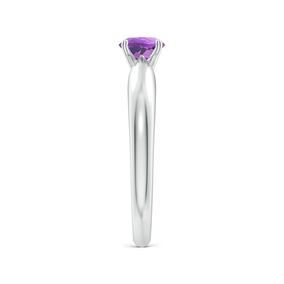 5mm A Solitaire Round Amethyst Tapered Shank Ring in P950 Platinum side-2