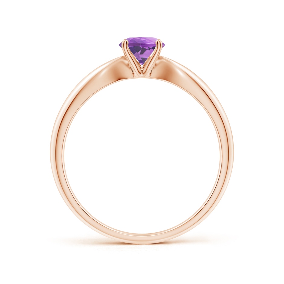 5mm A Solitaire Round Amethyst Tapered Shank Ring in Rose Gold side-1