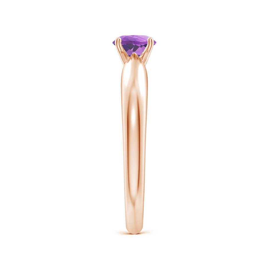 5mm A Solitaire Round Amethyst Tapered Shank Ring in Rose Gold side-2