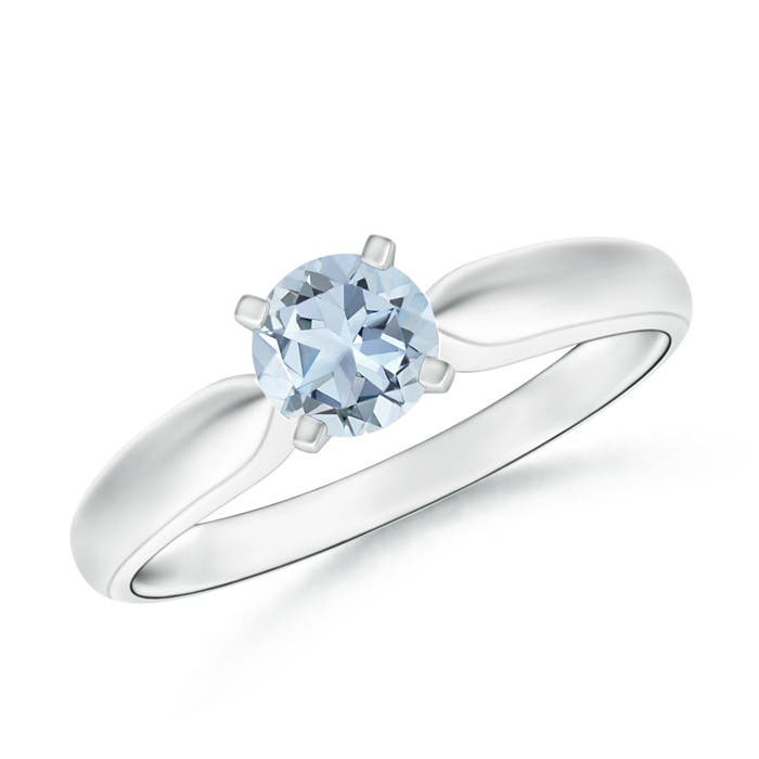 A - Aquamarine / 0.4 CT / 14 KT White Gold