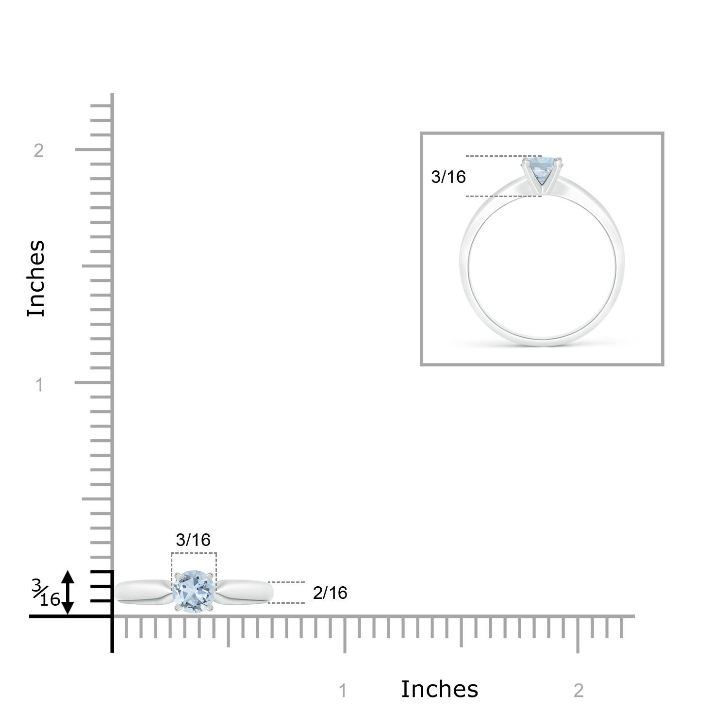 A - Aquamarine / 0.4 CT / 14 KT White Gold