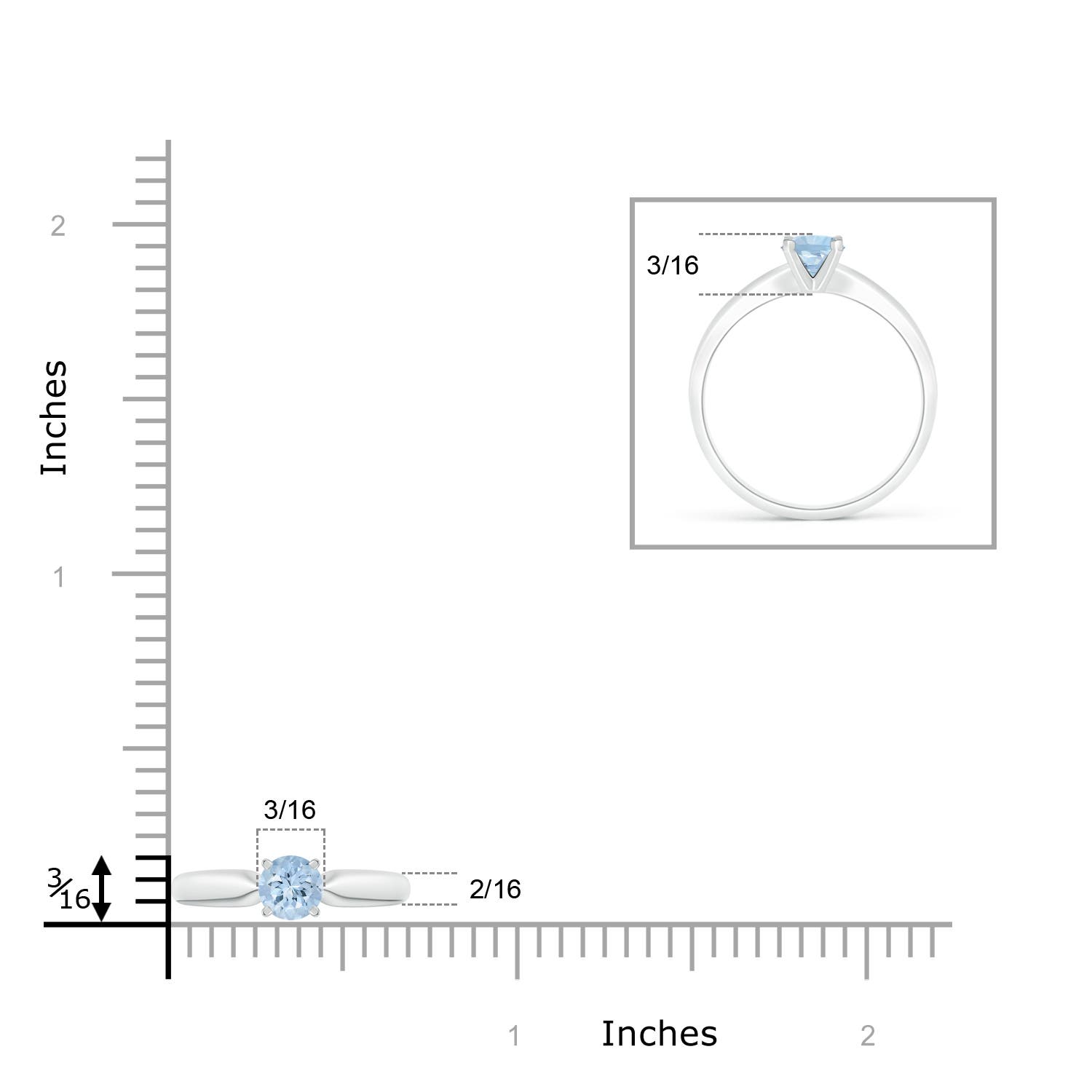 AA - Aquamarine / 0.4 CT / 14 KT White Gold