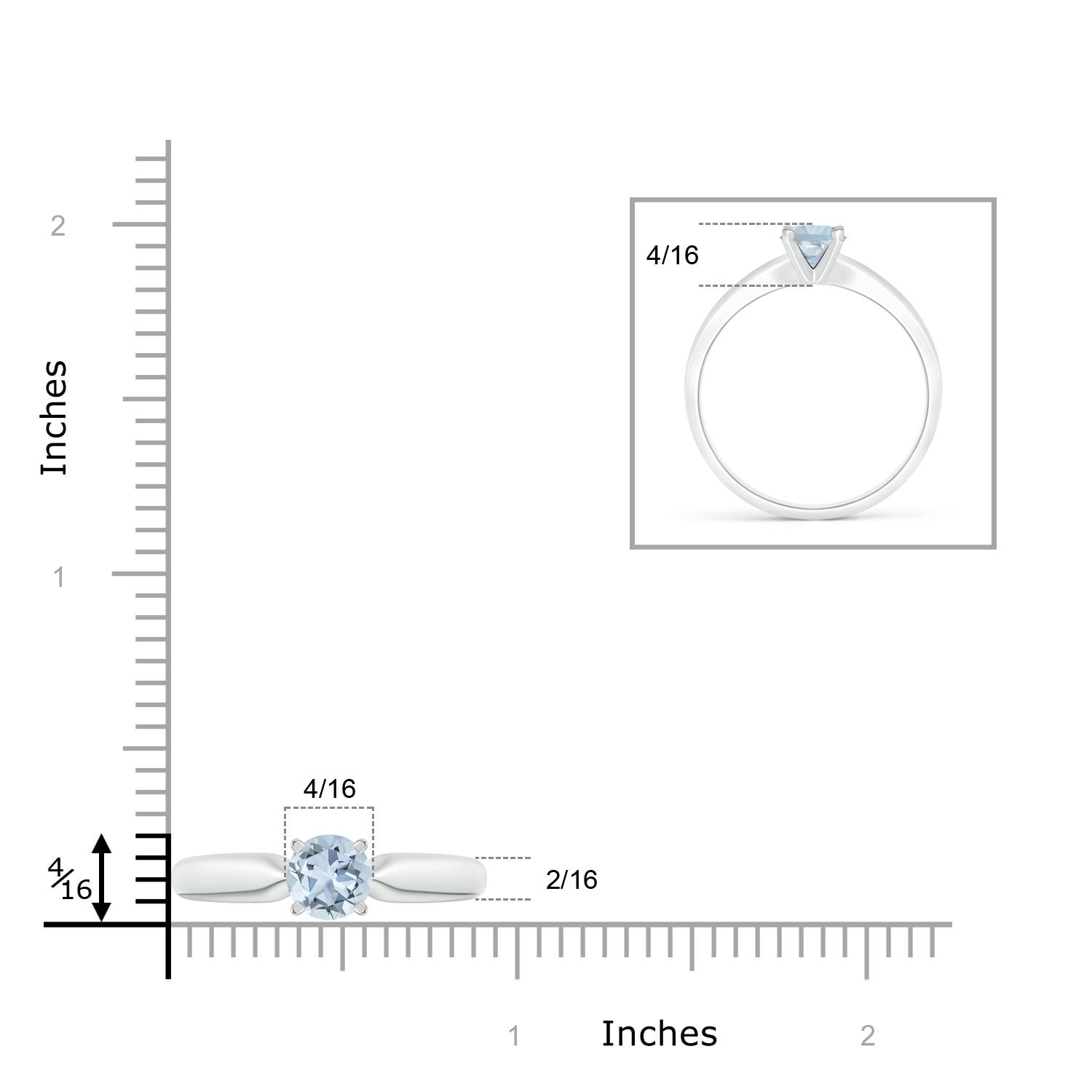 A - Aquamarine / 0.72 CT / 14 KT White Gold