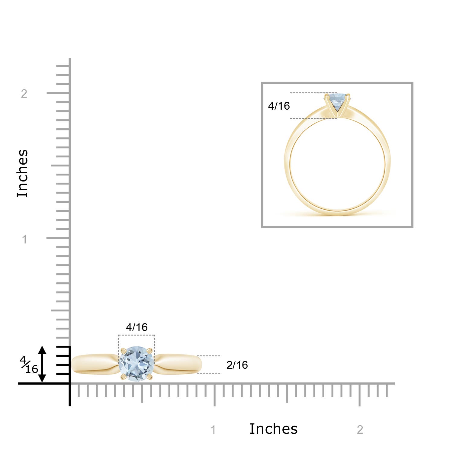 A - Aquamarine / 0.72 CT / 14 KT Yellow Gold