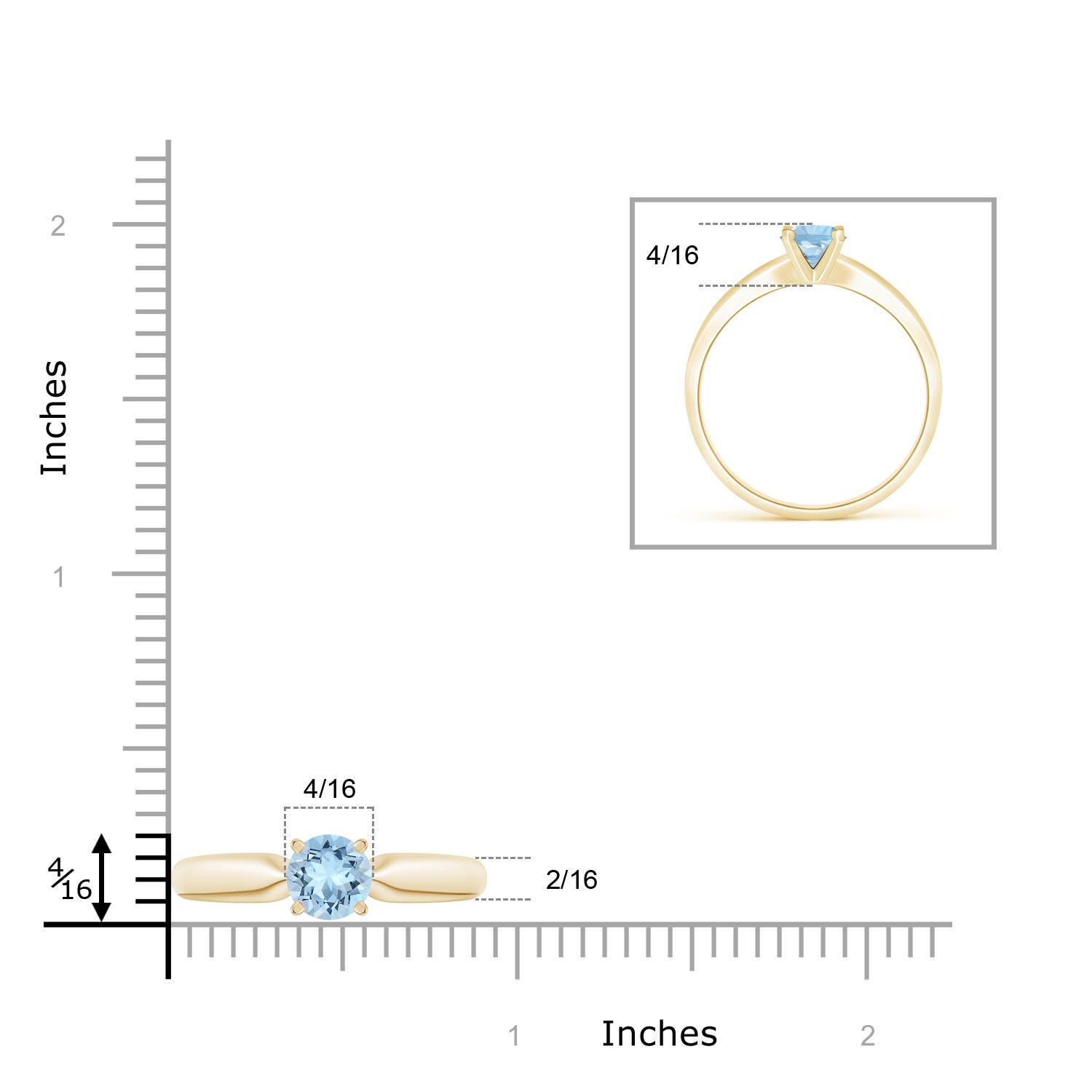 AAA - Aquamarine / 0.72 CT / 14 KT Yellow Gold