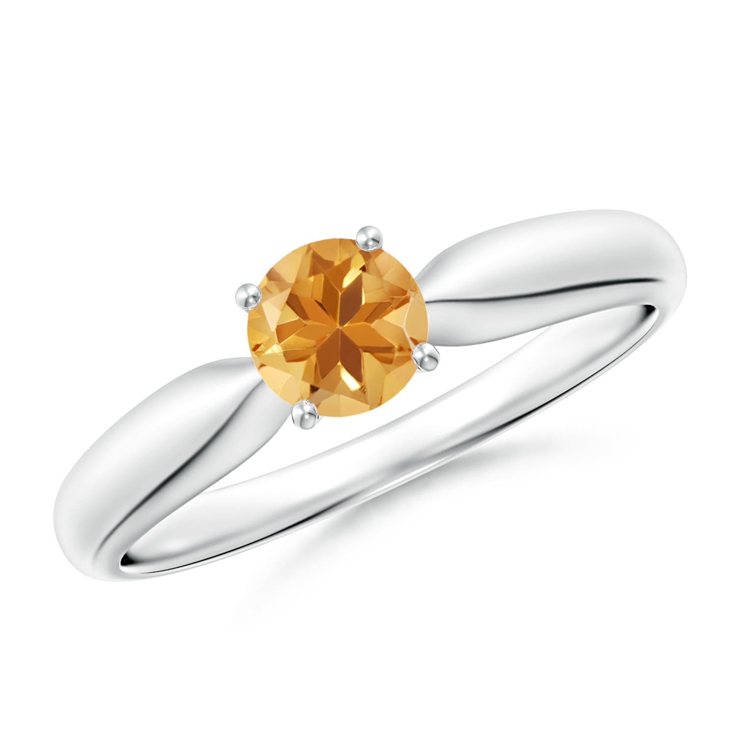 A - Citrine / 0.45 CT / 14 KT White Gold