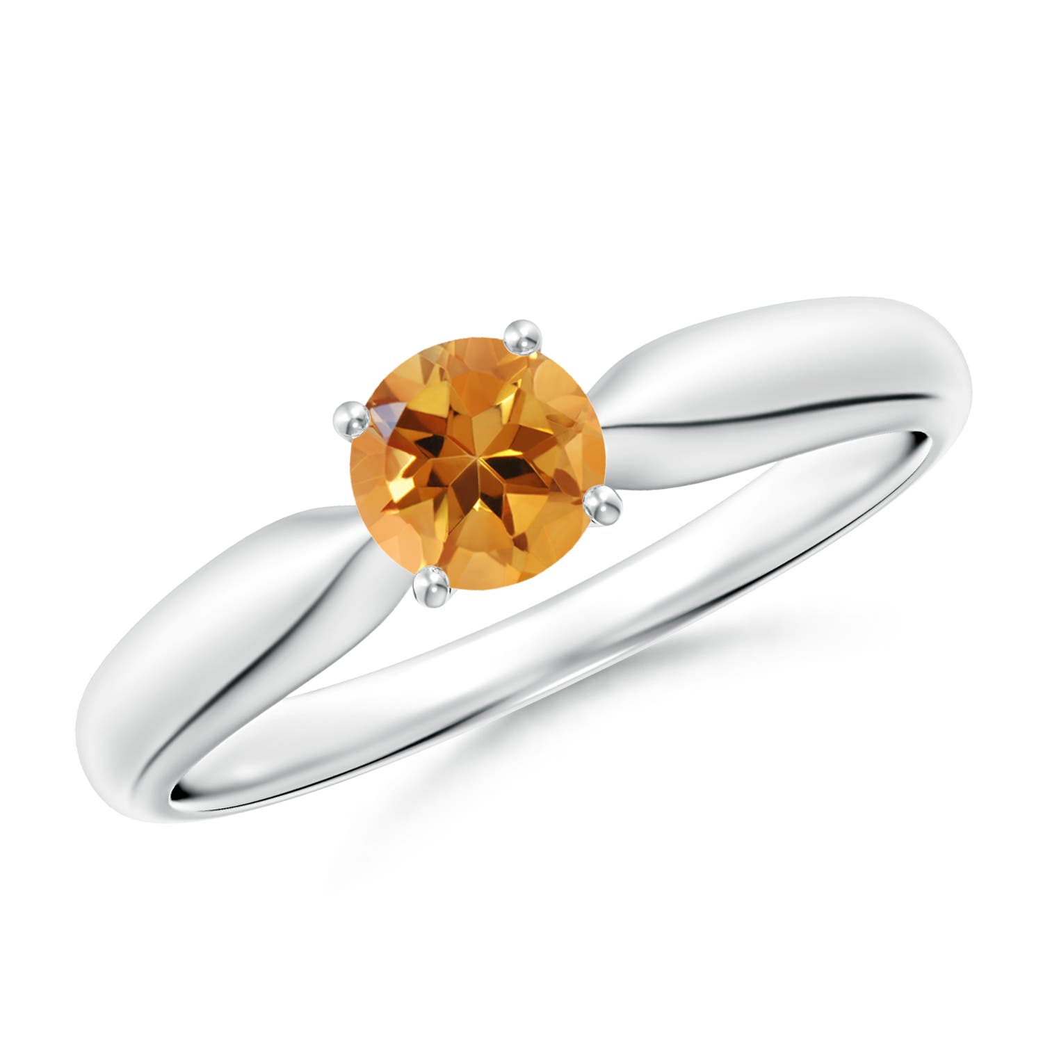 AA - Citrine / 0.45 CT / 14 KT White Gold