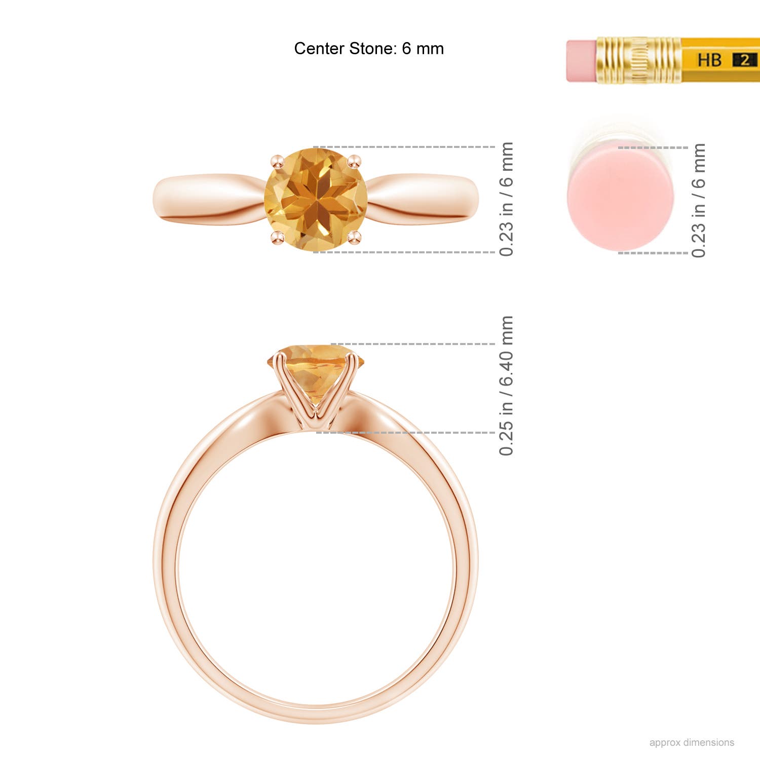 A - Citrine / 0.7 CT / 14 KT Rose Gold