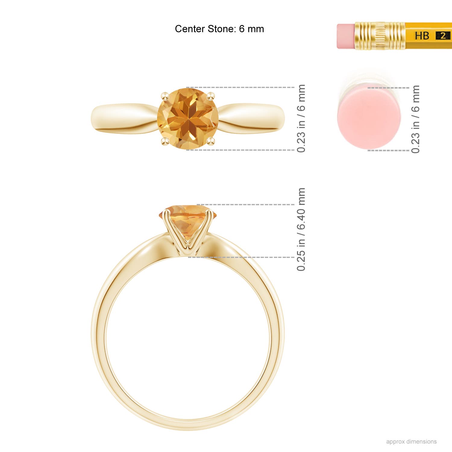 A - Citrine / 0.7 CT / 14 KT Yellow Gold