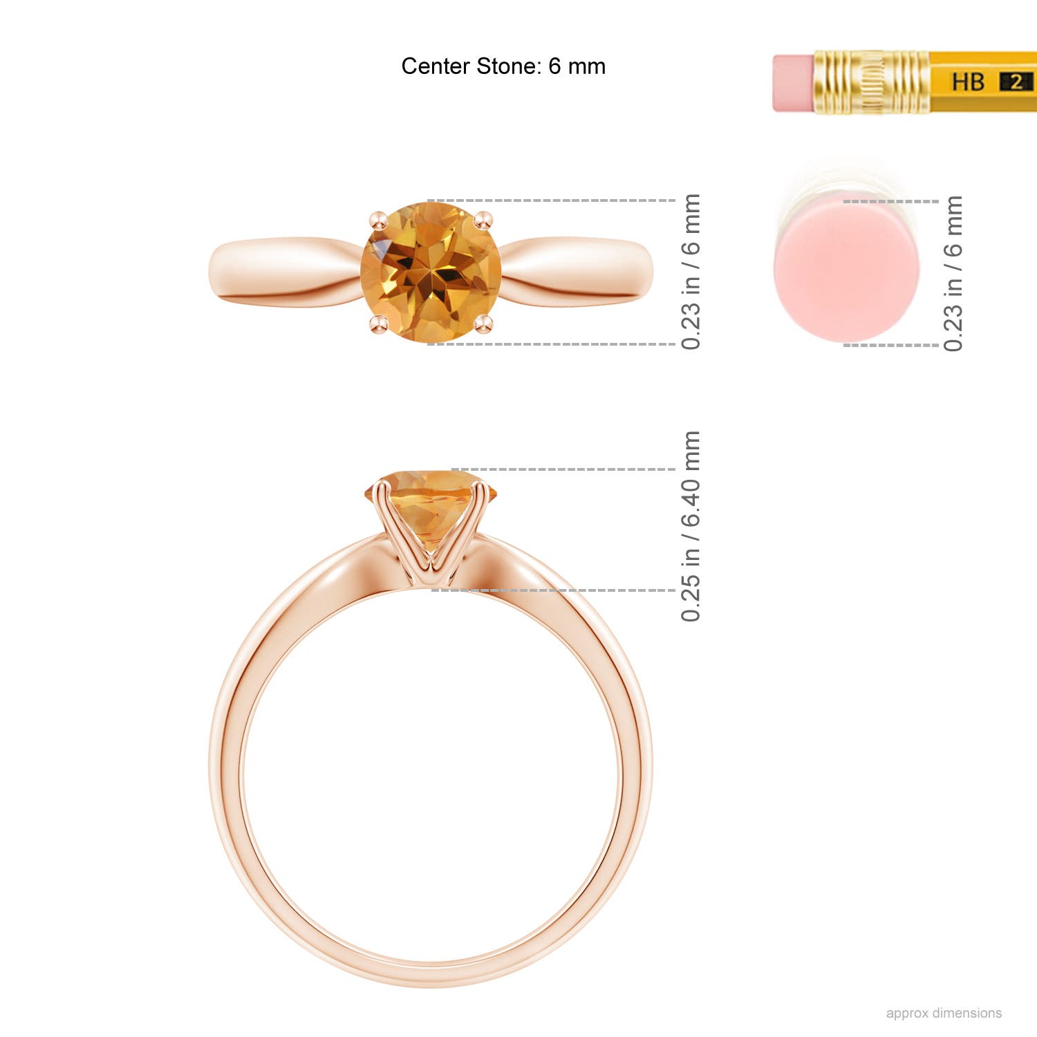 AA - Citrine / 0.7 CT / 14 KT Rose Gold