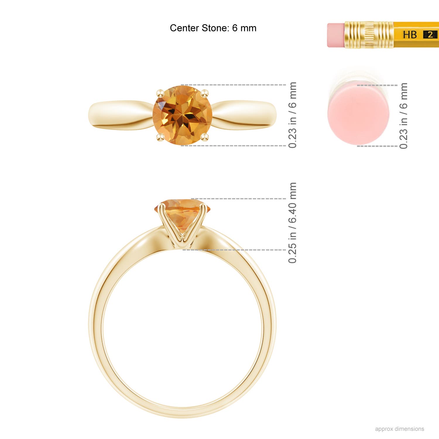 AA - Citrine / 0.7 CT / 14 KT Yellow Gold