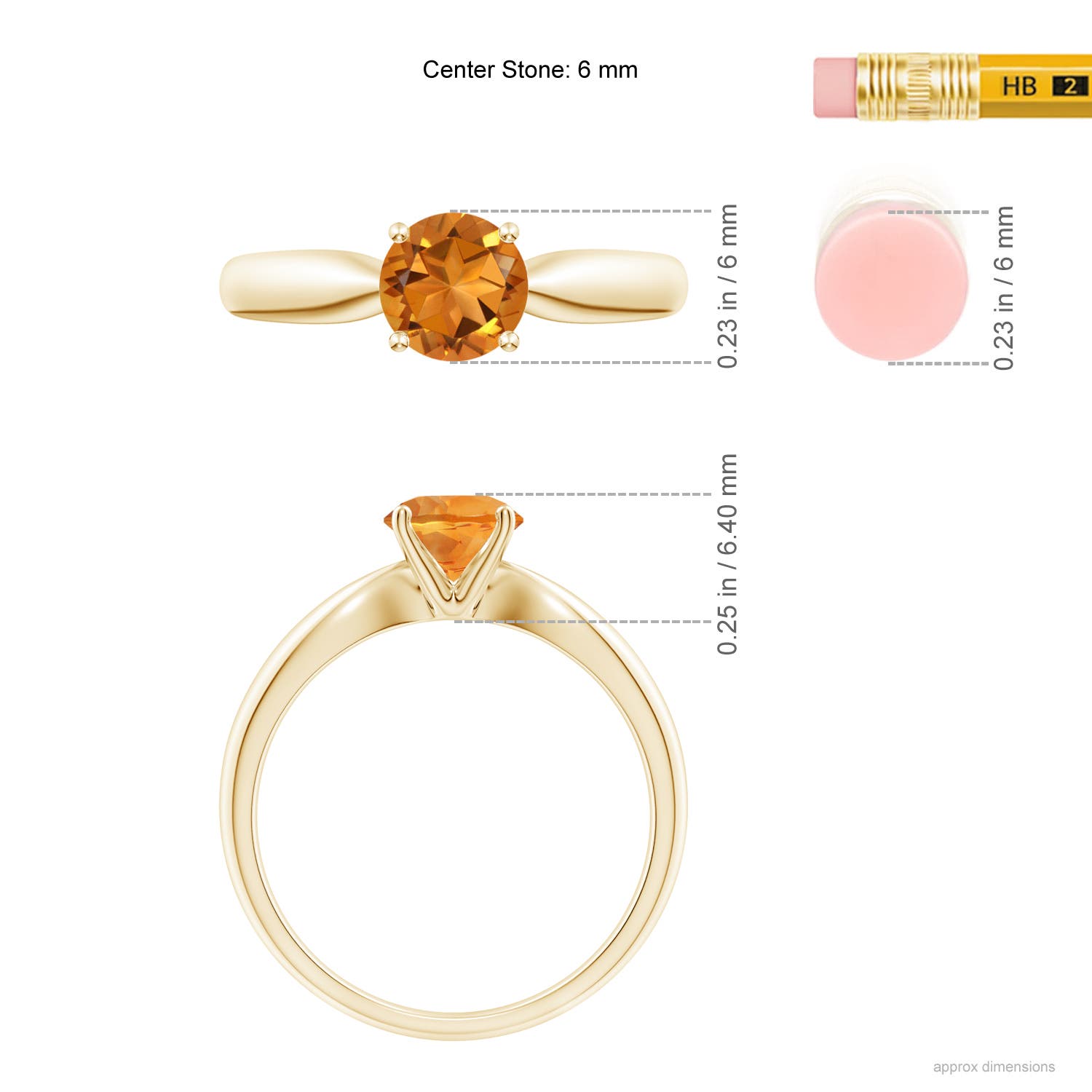 AAA - Citrine / 0.7 CT / 14 KT Yellow Gold