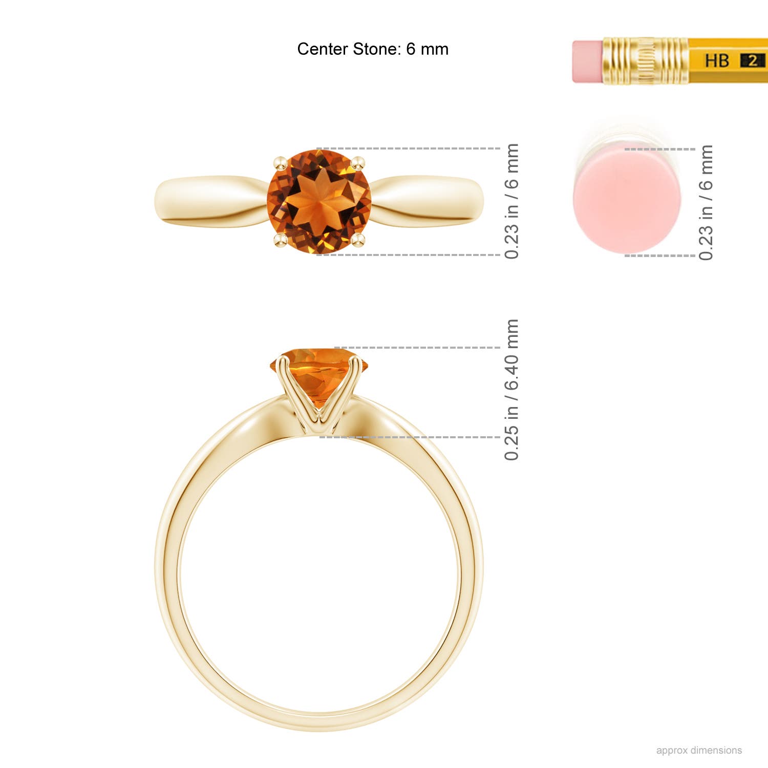 AAAA - Citrine / 0.7 CT / 14 KT Yellow Gold