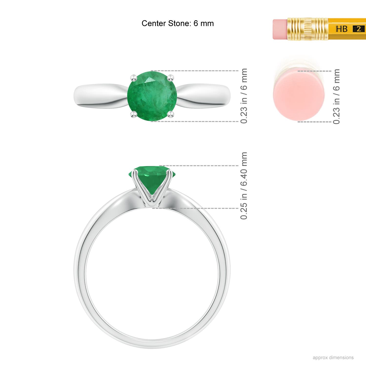 A - Emerald / 0.75 CT / 14 KT White Gold