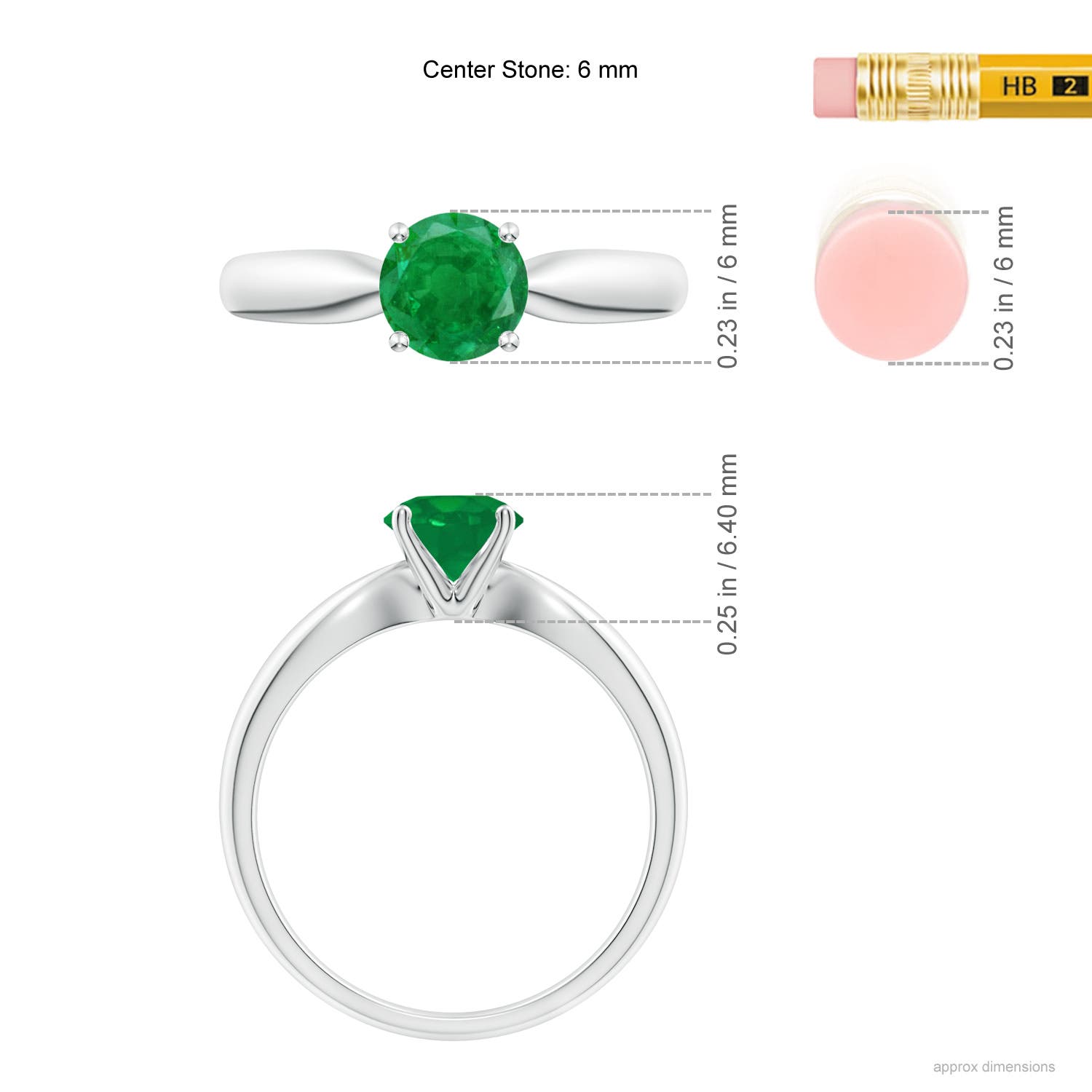 AA - Emerald / 0.75 CT / 14 KT White Gold