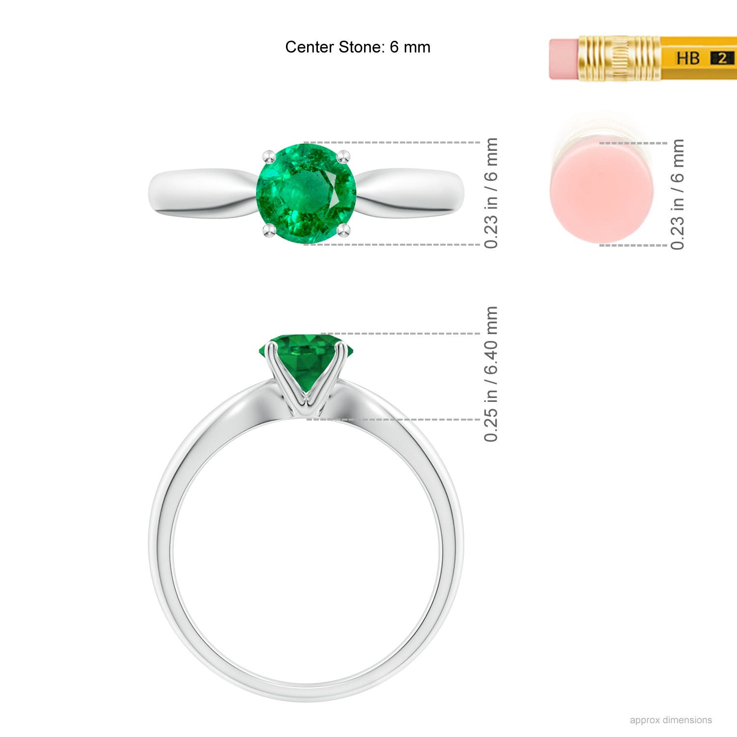 AAA - Emerald / 0.75 CT / 14 KT White Gold