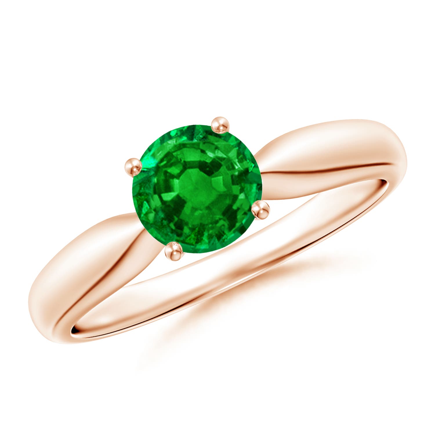 AAAA - Emerald / 0.75 CT / 14 KT Rose Gold