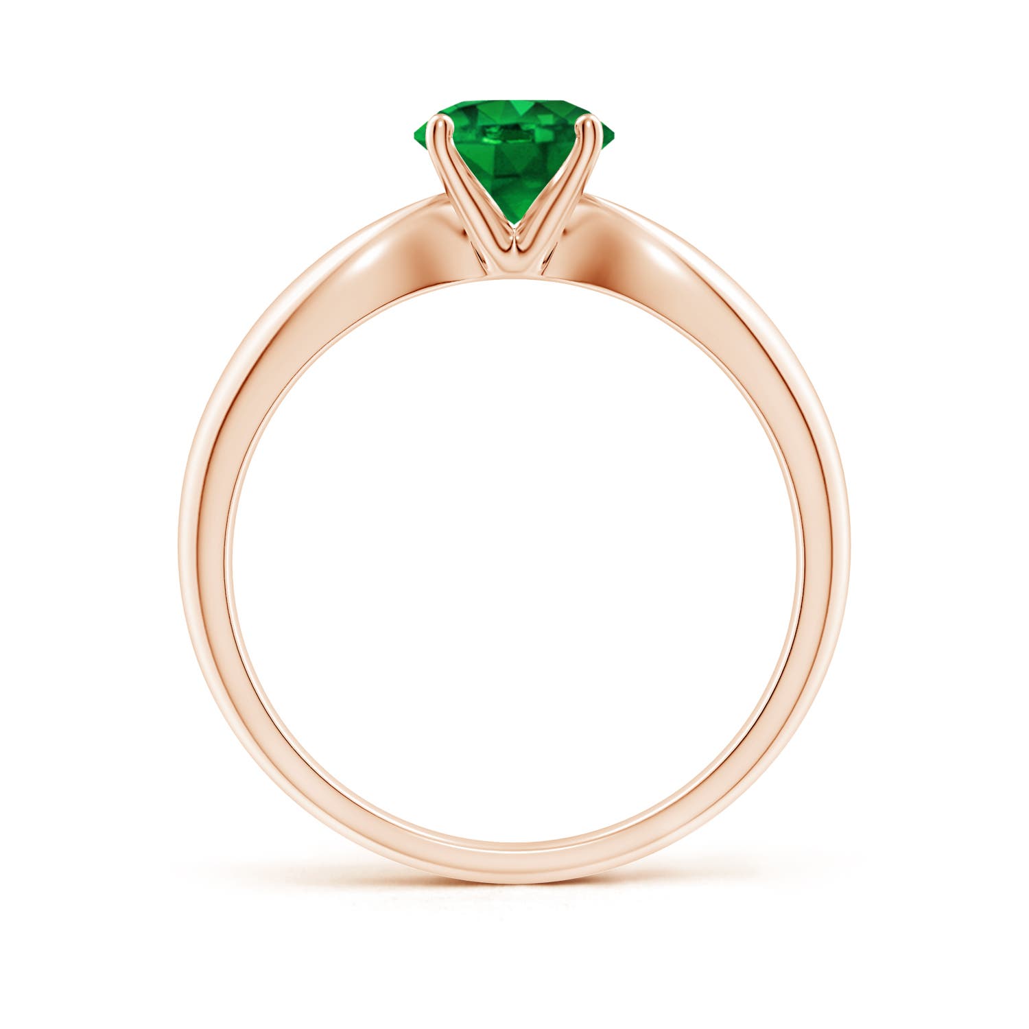 AAAA - Emerald / 0.75 CT / 14 KT Rose Gold