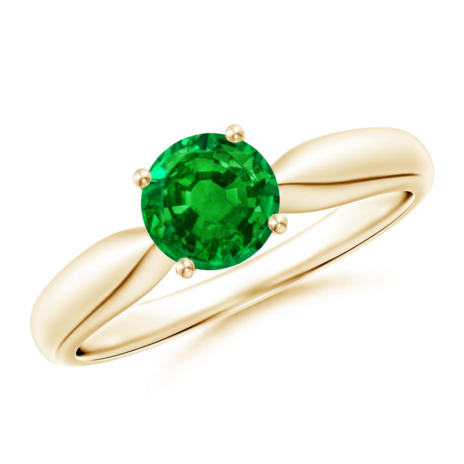 AAAA - Emerald / 0.75 CT / 14 KT Yellow Gold