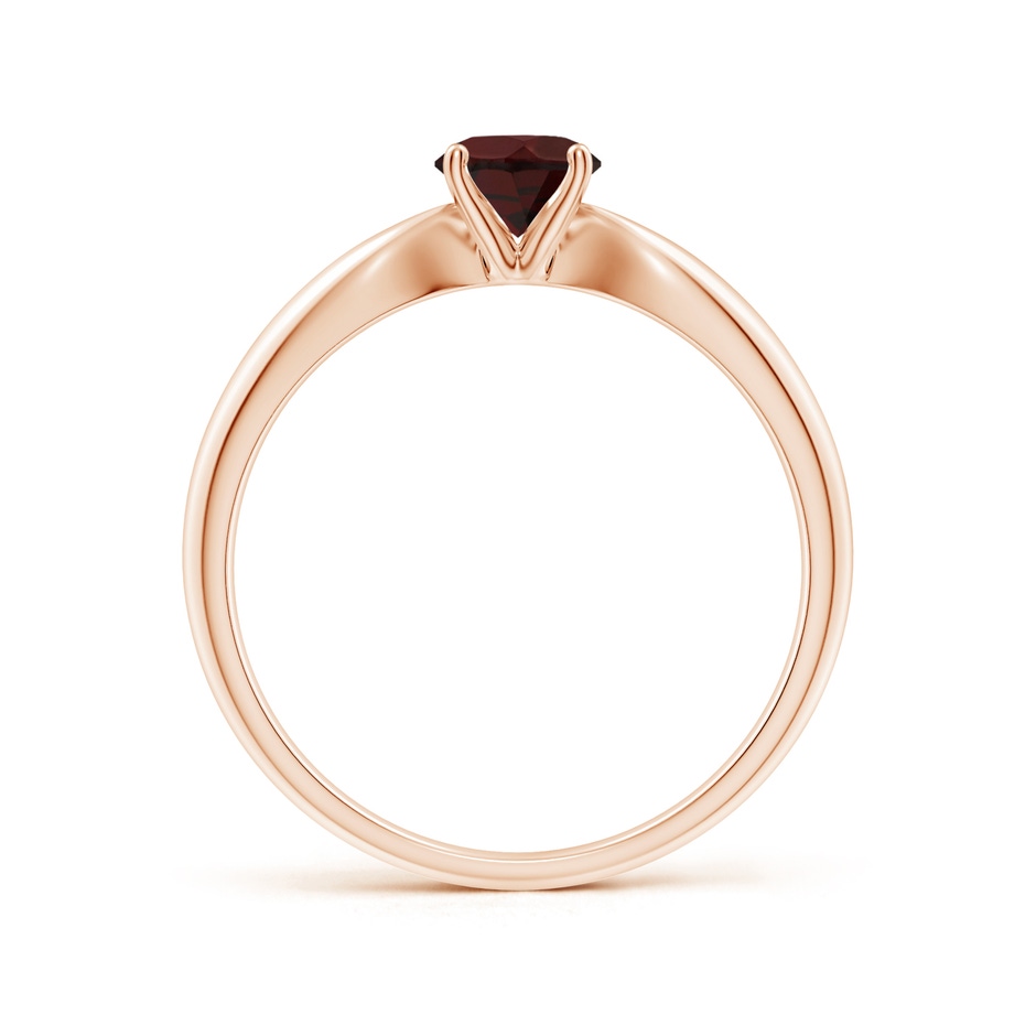 5mm A Solitaire Round Garnet Tapered Shank Ring in Rose Gold side-1