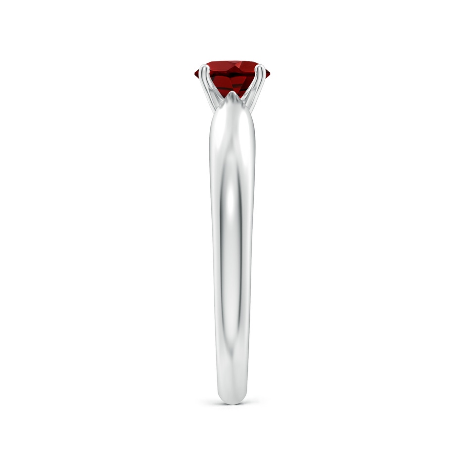 5mm AAAA Solitaire Round Garnet Tapered Shank Ring in P950 Platinum Side-2