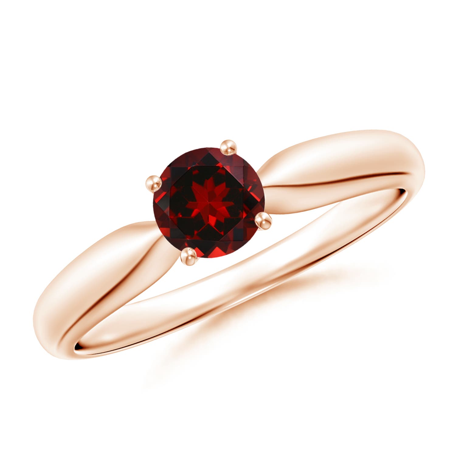 AAAA - Garnet / 0.6 CT / 14 KT Rose Gold