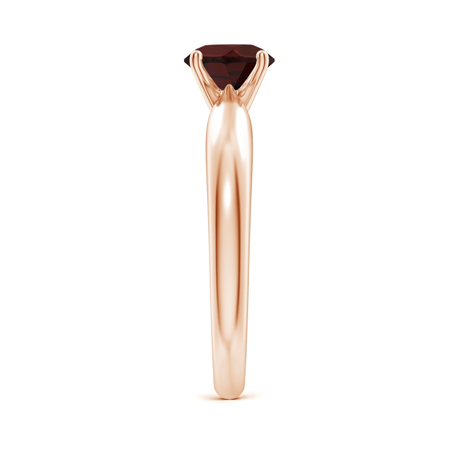 6mm A Solitaire Round Garnet Tapered Shank Ring in Rose Gold side-2