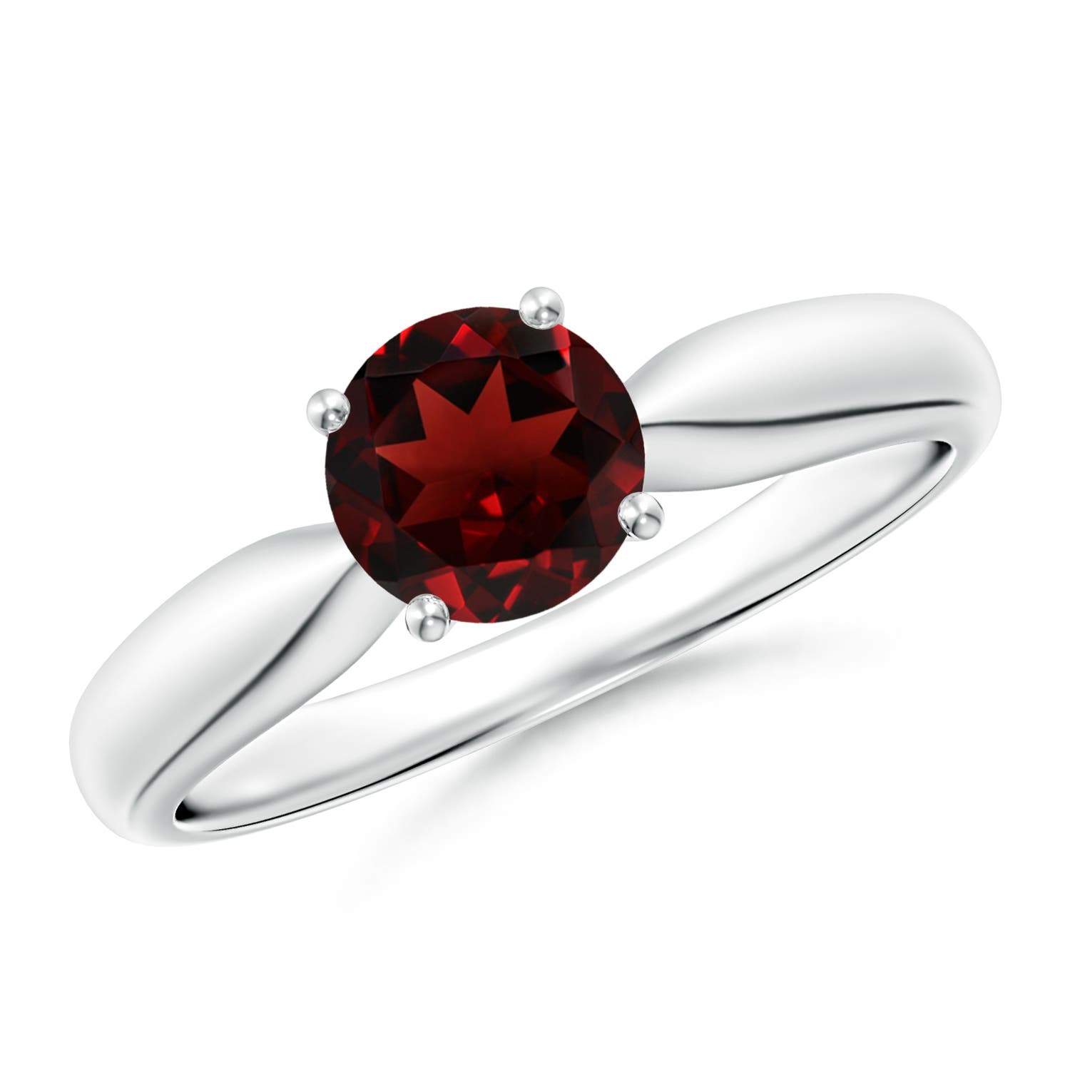 AAA - Garnet / 1 CT / 14 KT White Gold