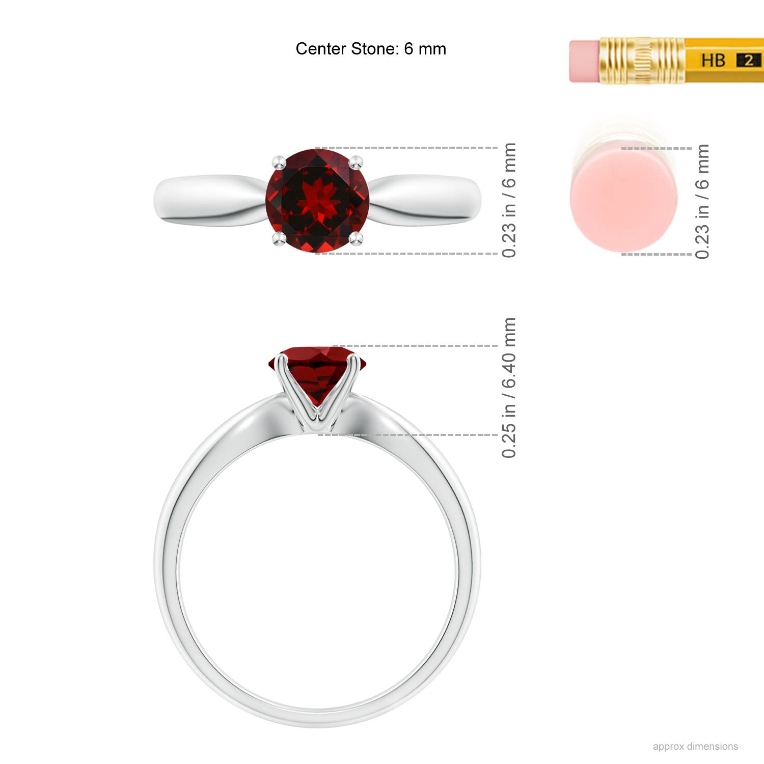 AAAA - Garnet / 1 CT / 14 KT White Gold