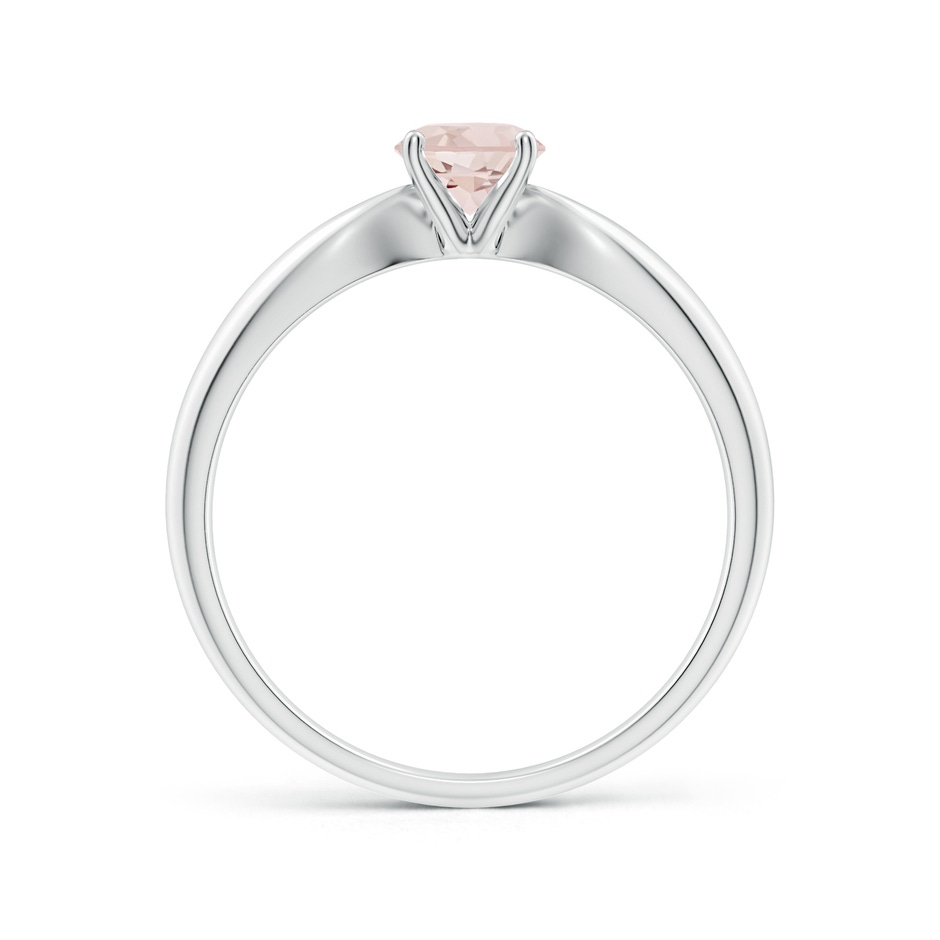 5mm A Solitaire Round Morganite Tapered Shank Ring in P950 Platinum side-1