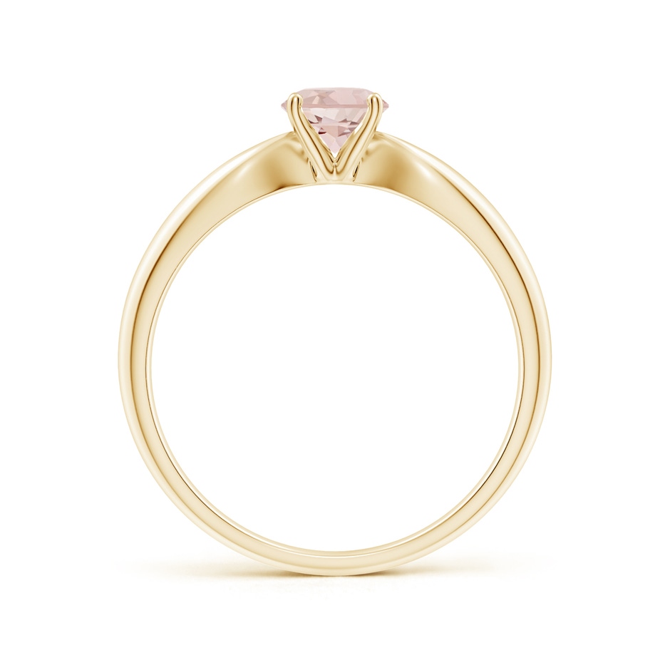 5mm AA Solitaire Round Morganite Tapered Shank Ring in Yellow Gold side-1