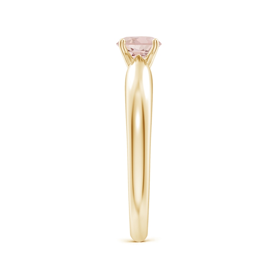 5mm AA Solitaire Round Morganite Tapered Shank Ring in Yellow Gold side-2