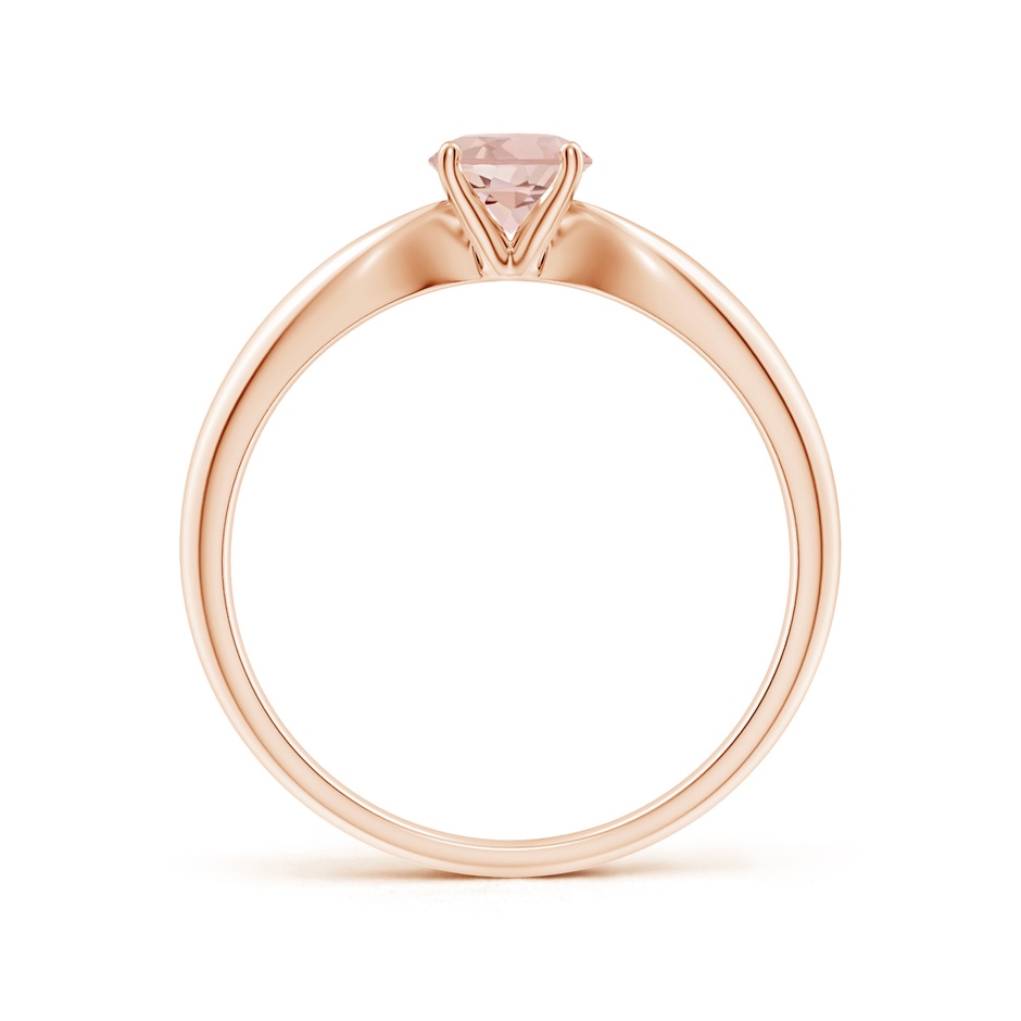 5mm AAA Solitaire Round Morganite Tapered Shank Ring in Rose Gold Side-1