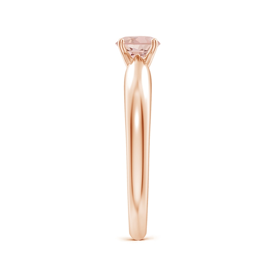 5mm AAA Solitaire Round Morganite Tapered Shank Ring in Rose Gold Side-2