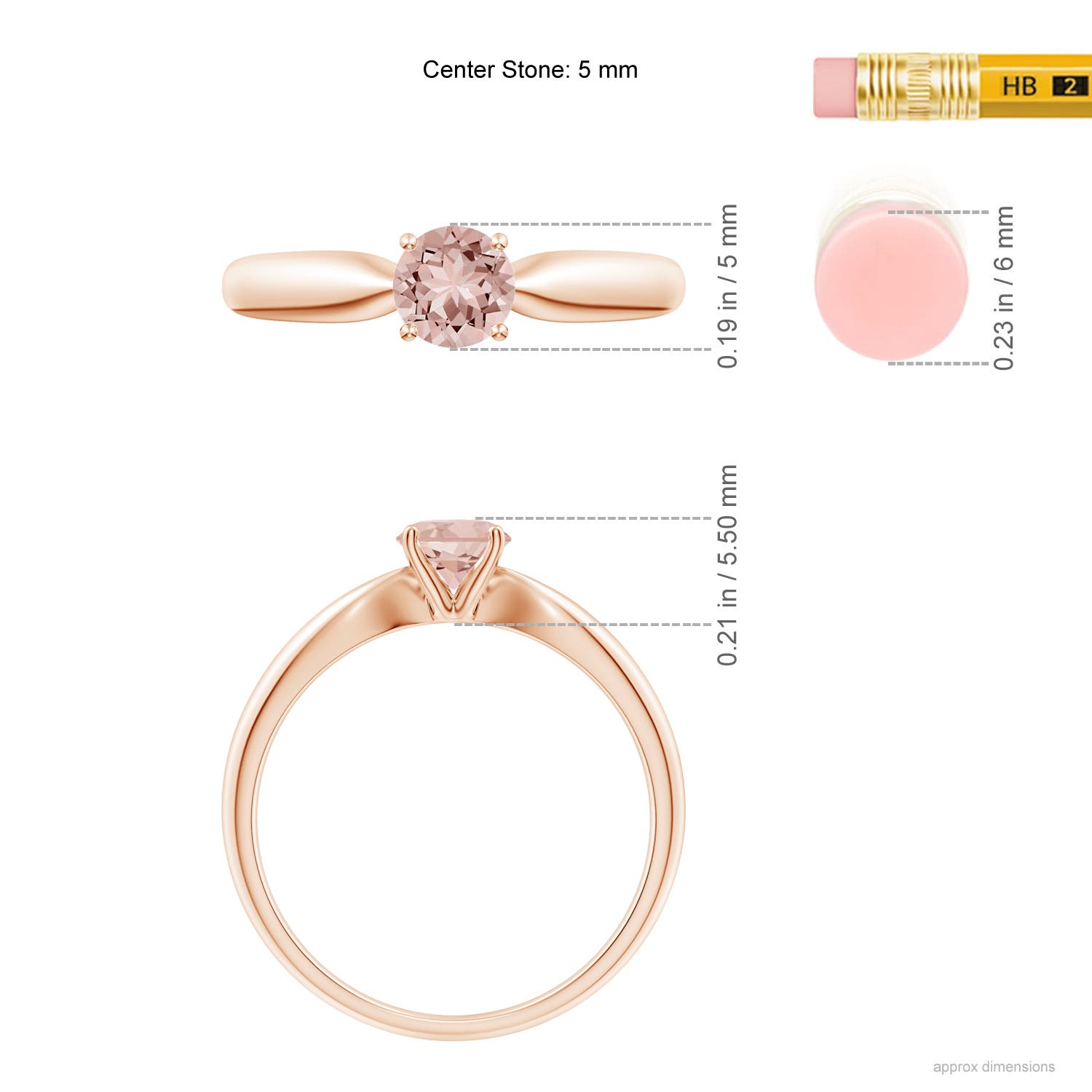 AAAA - Morganite / 0.42 CT / 14 KT Rose Gold