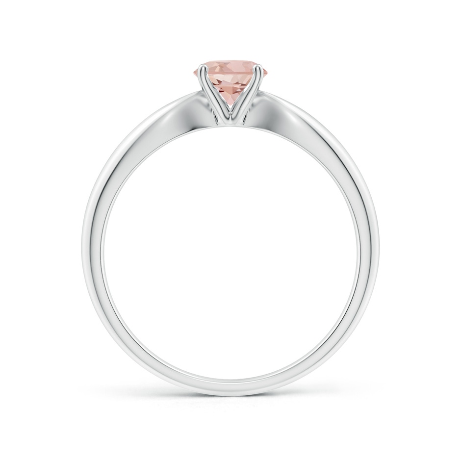 5mm AAAA Solitaire Round Morganite Tapered Shank Ring in White Gold Side-1