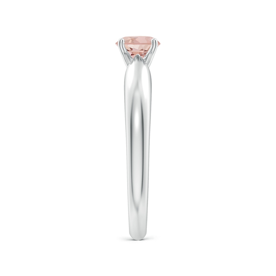 5mm AAAA Solitaire Round Morganite Tapered Shank Ring in White Gold Side-2