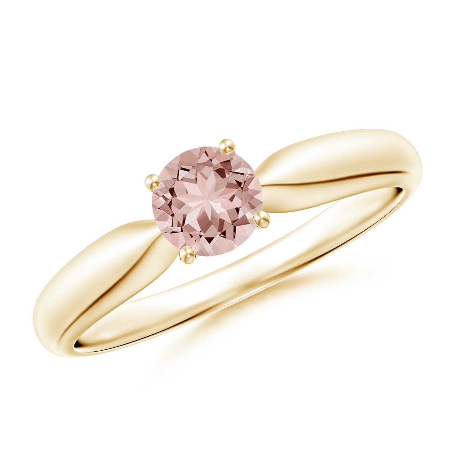 AAAA - Morganite / 0.42 CT / 14 KT Yellow Gold