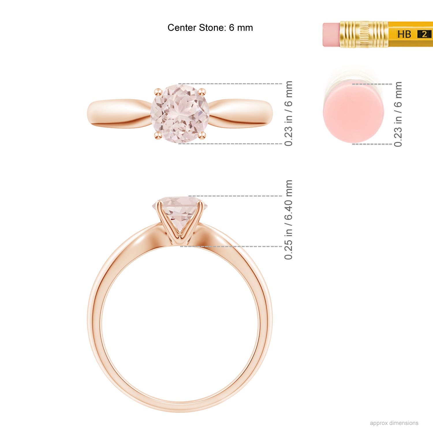 A - Morganite / 0.7 CT / 14 KT Rose Gold