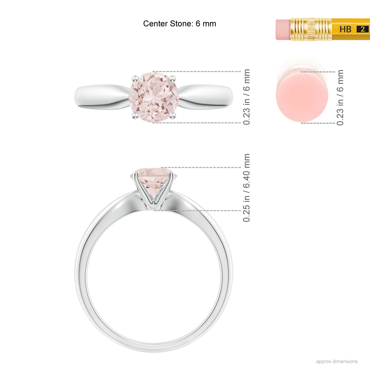 A - Morganite / 0.7 CT / 14 KT White Gold