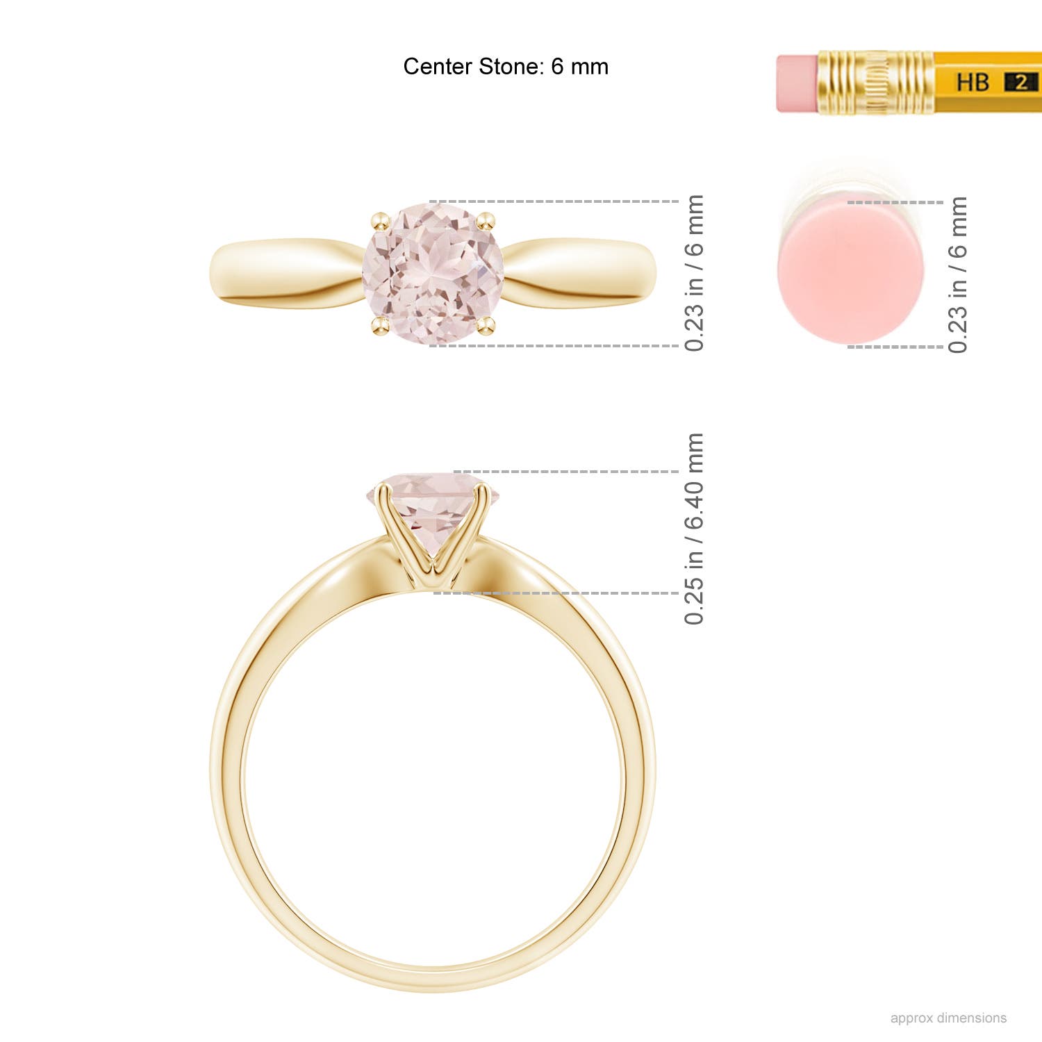 A - Morganite / 0.7 CT / 14 KT Yellow Gold