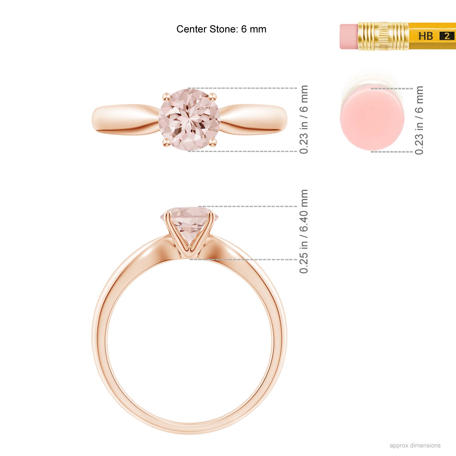 AA - Morganite / 0.7 CT / 14 KT Rose Gold