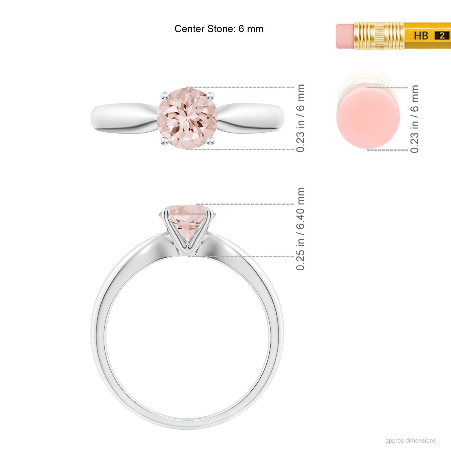 AA - Morganite / 0.7 CT / 14 KT White Gold