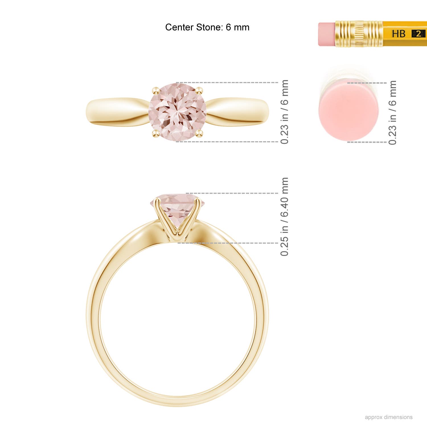 AA - Morganite / 0.7 CT / 14 KT Yellow Gold