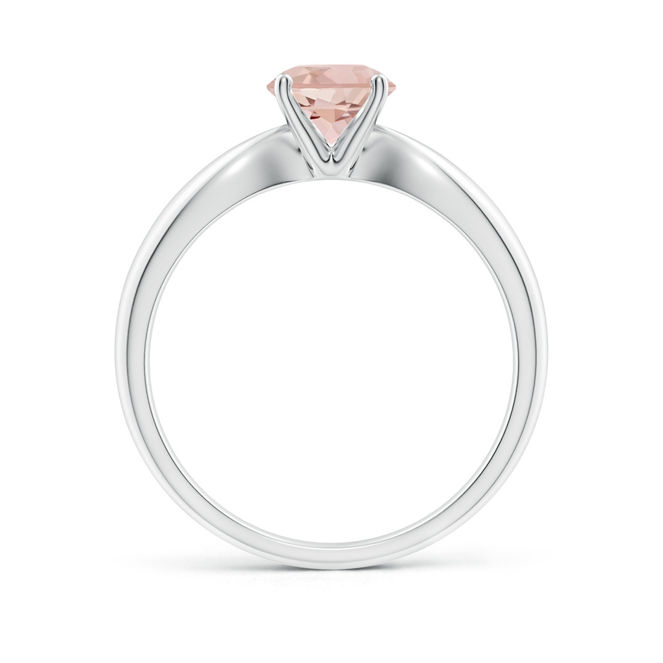 6mm AAA Solitaire Round Morganite Tapered Shank Ring in White Gold side-1