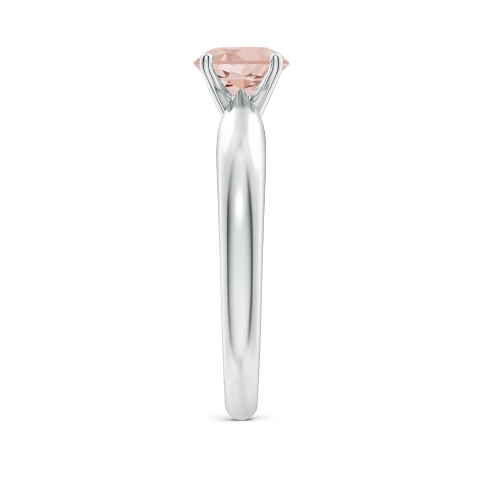 6mm AAA Solitaire Round Morganite Tapered Shank Ring in White Gold side-2
