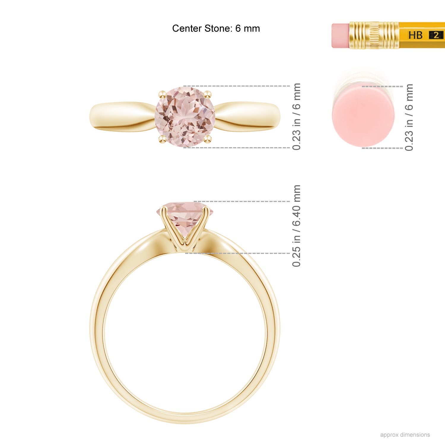 AAA - Morganite / 0.7 CT / 14 KT Yellow Gold