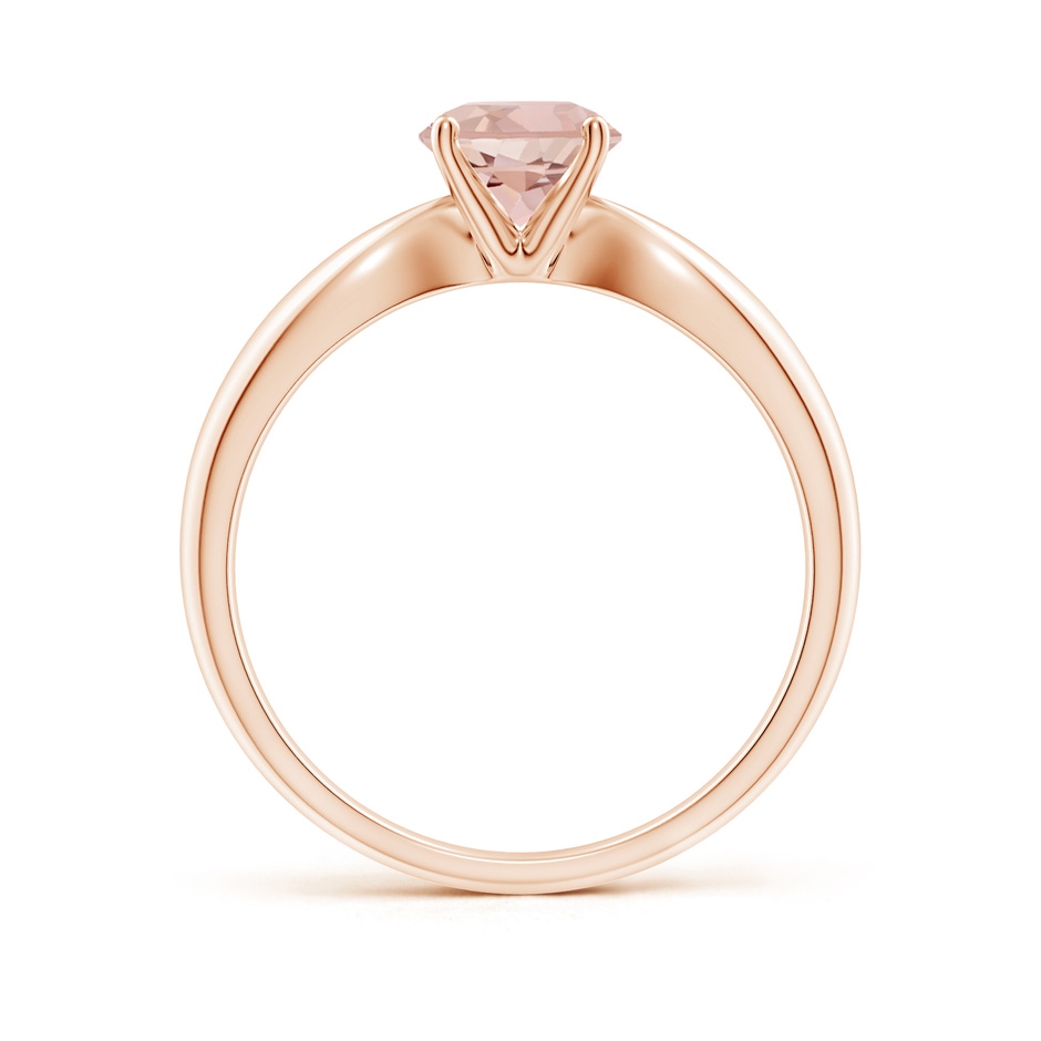 6mm AAAA Solitaire Round Morganite Tapered Shank Ring in Rose Gold side-1